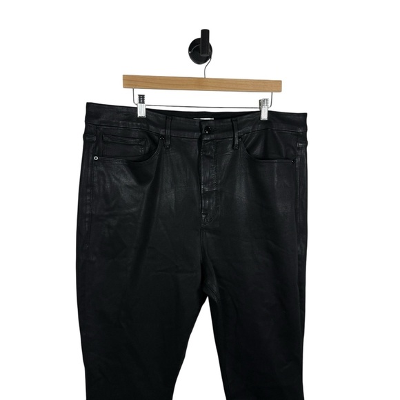 Good American Good Legs Coated Slim Straight Jeans in Black Size 20W - Picture 2 of 6
